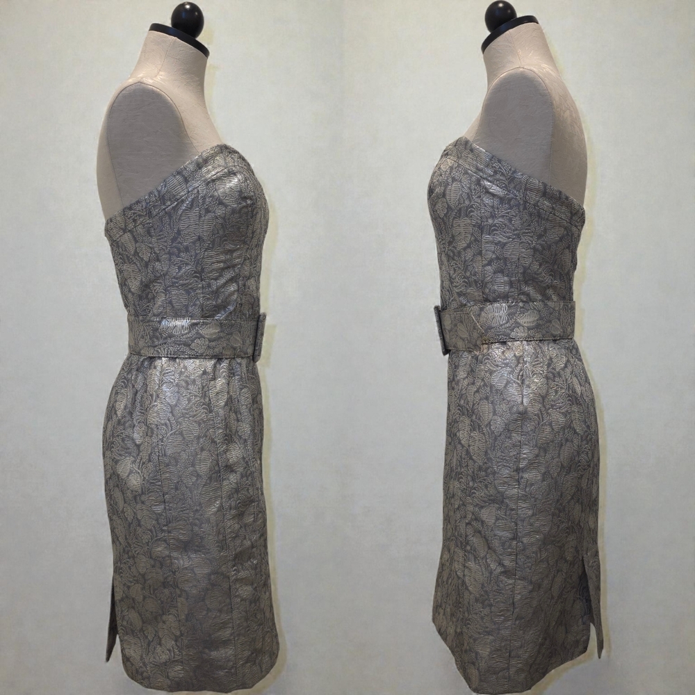 Badgley Mischka Designer Evening Mini Midi 3-Piece Belted Set Dress 6-Medium - Picture 5 of 9
